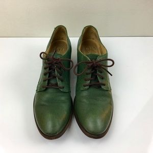 Frye Carson Oxford Green Soft Vintage Leather
